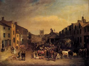 The Skipton Fair of 1830 by Thomas Burras Oil Painting