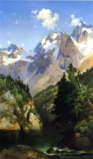 A Rocky Mountain Peak, Idaho Territory by Thomas Cole Oil Painting