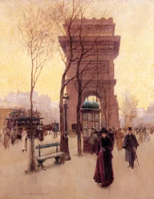 L'Arc de triumphe de l'Etoile by Thomas Cromwel Corner Oil Painting