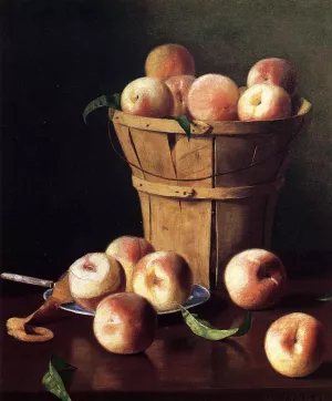 Still Life - Peaches by Thomas Cromwel Corner Oil Painting