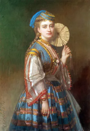 A Portrait of a Lady Dressed in Ottoman Style by Thomas De Barbarin Oil Painting