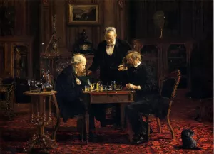 The Chess Player by Thomas Eakins Oil Painting