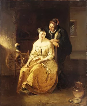 Catherine Seyton, The Proposal, Sir Walter Scott's 'The Abbott' by Thomas Faed Oil Painting