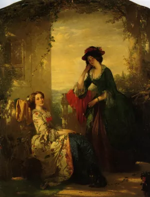Sophia and Olivia by Thomas Faed Oil Painting