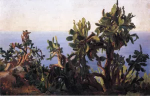 Study of a Prickly Pear by Thomas Fearnley Oil Painting