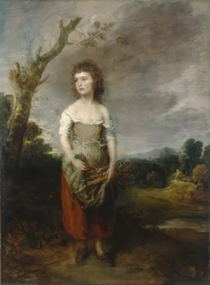 A Peasant Girl Gathering Faggots in a Wood by Thomas Gainsborough Oil Painting