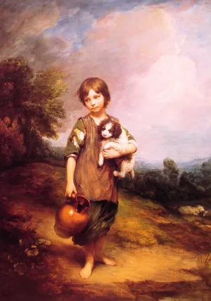 Cottage Girl with Dog and Pitcher by Thomas Gainsborough Oil Painting