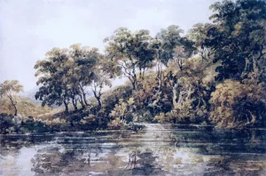Trees and Pond Near Bromley, Kent by Thomas Girtin Oil Painting