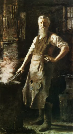 The Village Blacksmith by Thomas Hovenden Oil Painting