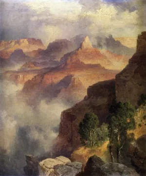 A Bit of the Grand Canyon-Grand Canyon of the Colorado River by Thomas Moran Oil Painting