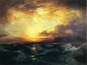 Pacific Sunset by Thomas Moran Oil Painting