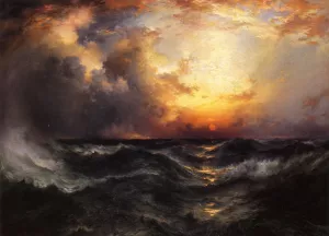 Sunset in Mid-Ocean by Thomas Moran Oil Painting