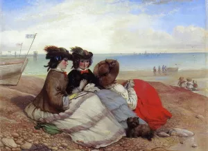 On Brighton Beach by Thomas Musgrove Joy Oil Painting