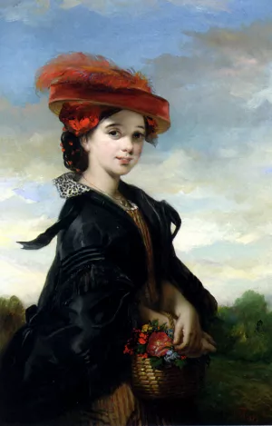 The Red Hat by Thomas Musgrove Joy Oil Painting