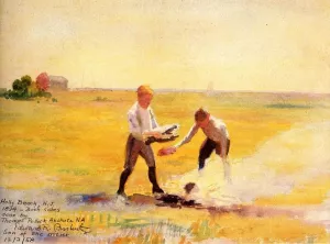 Boys by a Fire by Thomas P Anshutz Oil Painting