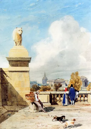 Near The Tuilleries Gardens, Paris by Thomas Shotter Boys Oil Painting