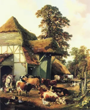 A Farm in Kent by Thomas Sidney Cooper Oil Painting