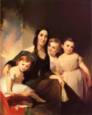 Portrait of Mrs. James Robb and Her Three Children by Thomas Sully Oil Painting