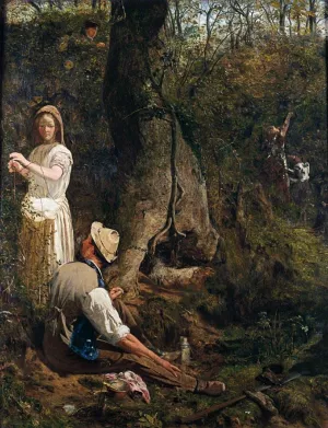 Blackberry Gatherers by Thomas Wade Oil Painting