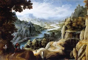 Mountainous River Landscape by Tobias Verhaecht Oil Painting