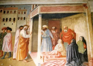 The Resurrection of Tabatha by Tommaso Masolino Oil Painting