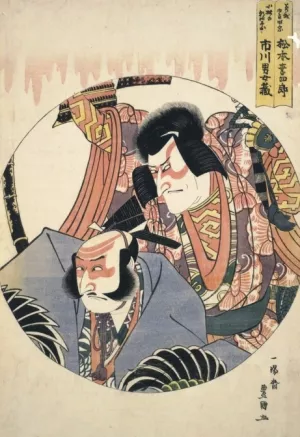 Actors Matsumoto Koshiro V and Ichikawa Danjuro VII Oil painting by Toyokuni Utagawa