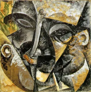 Dynamism of a man's head by Umberto Boccioni Oil Painting