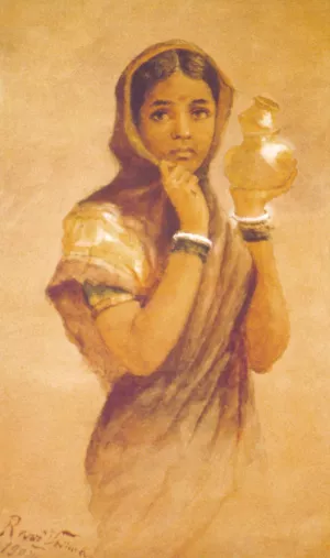 Milk Maid by Raja Ravi Varma Oil Painting