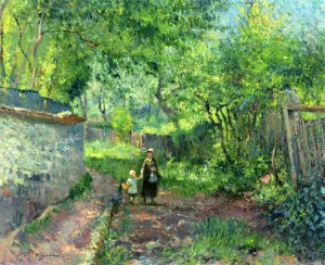 Mother and Child Taking a Walk by Victor Vignon Oil Painting