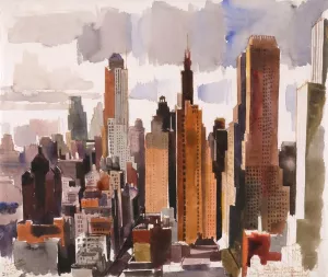 New York by Vilmos Aba Novak Oil Painting