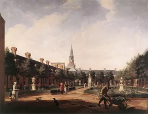 The Courtyard of the Proveniershof by Vincent Van Der Vinne I Oil Painting