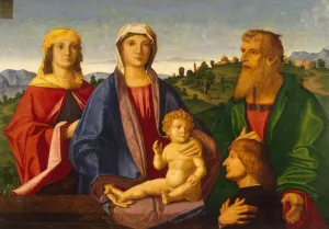 Madonna and Child with Saints and the Donor by Vincenzo Di Biagio Catena Oil Painting