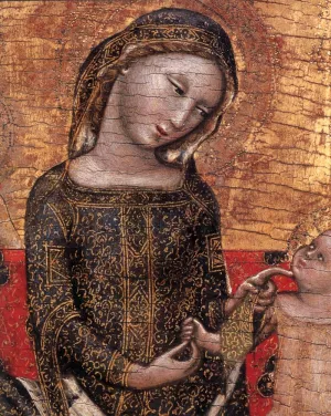 Madonna dell'Umilta (detail) by Vitale Da Bologna Oil Painting