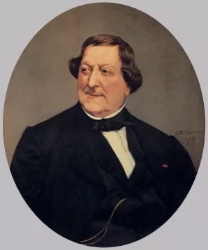 Portrait of Gioacchino Rossini by Vito D'Ancona Oil Painting