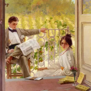 An Afternoon on the Porch by Vittorio Matteo Corcos Oil Painting