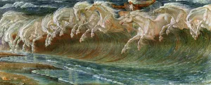 Neptune's Horses Oil painting by Walter Crane