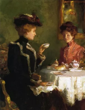 Cup of Tea by Walter Granville-Smith Oil Painting