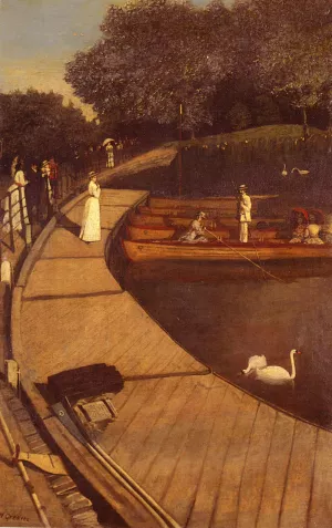 The Boating Pond, Battersea Park by Walter Greaves Oil Painting