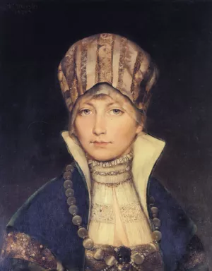 Portrait of a Woman in a Bonnet by Wilhelm Menzler Oil Painting