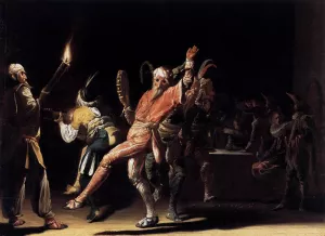 Carnival Clowns by Willem Cornelisz. Duyster Oil Painting