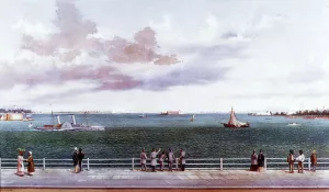 Bombardment of Fort Sumter, Charleston Harbor, Charleston, South Carolina, 1863 by William Aiken Walker Oil Painting