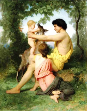 Idylle: Famille Antique by William-Adolphe Bouguereau Oil Painting