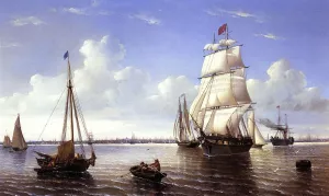 Boston Harbor by William Bradford Oil Painting