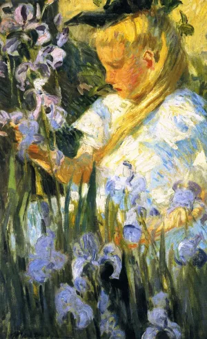 Sally Among Irises by William De Leftwich Dodge Oil Painting