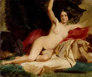 Female Nude in a Landscape by William Etty Oil Painting