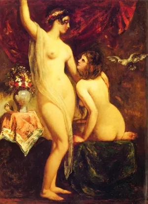 Two Nudes in an Interior by William Etty Oil Painting