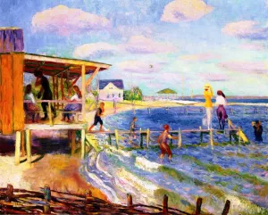 Bath House, Bellport by William Glackens Oil Painting