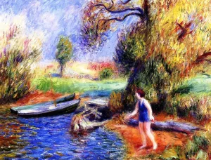Bather in Blue by William Glackens Oil Painting