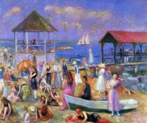 Beach Scene, New London by William Glackens Oil Painting