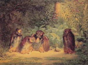 Owls by William Holbrook Beard Oil Painting